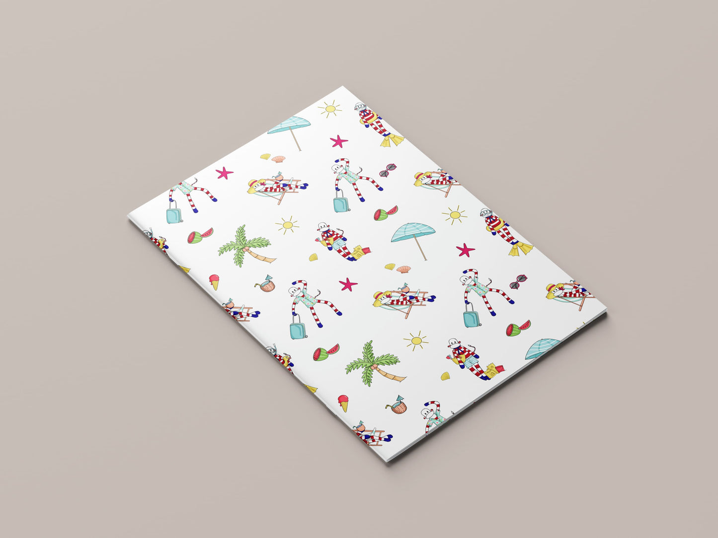 Notebook Monsieur Chaussette à la plage, thème été