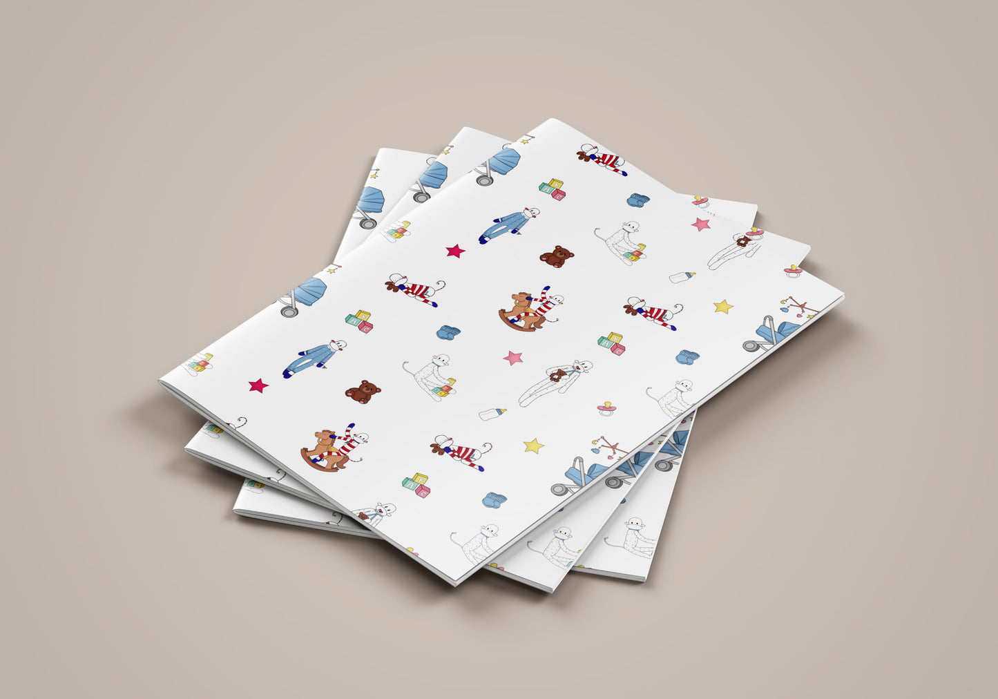 3 carnets Monsieur Chaussette thème naissance