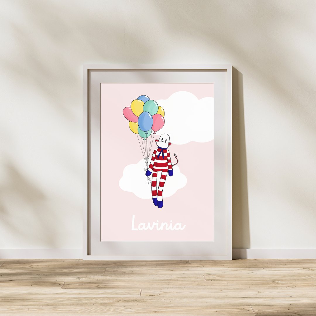 Poster personalizzabile - PALLONCINI ROSA