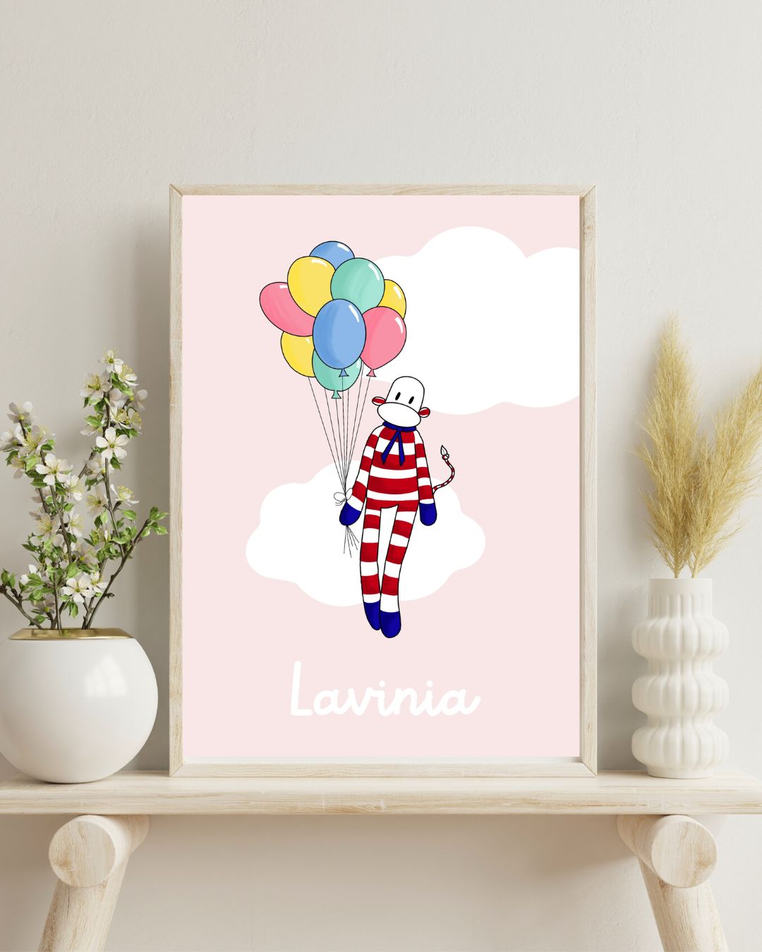 Poster personalizzabile - PALLONCINI ROSA