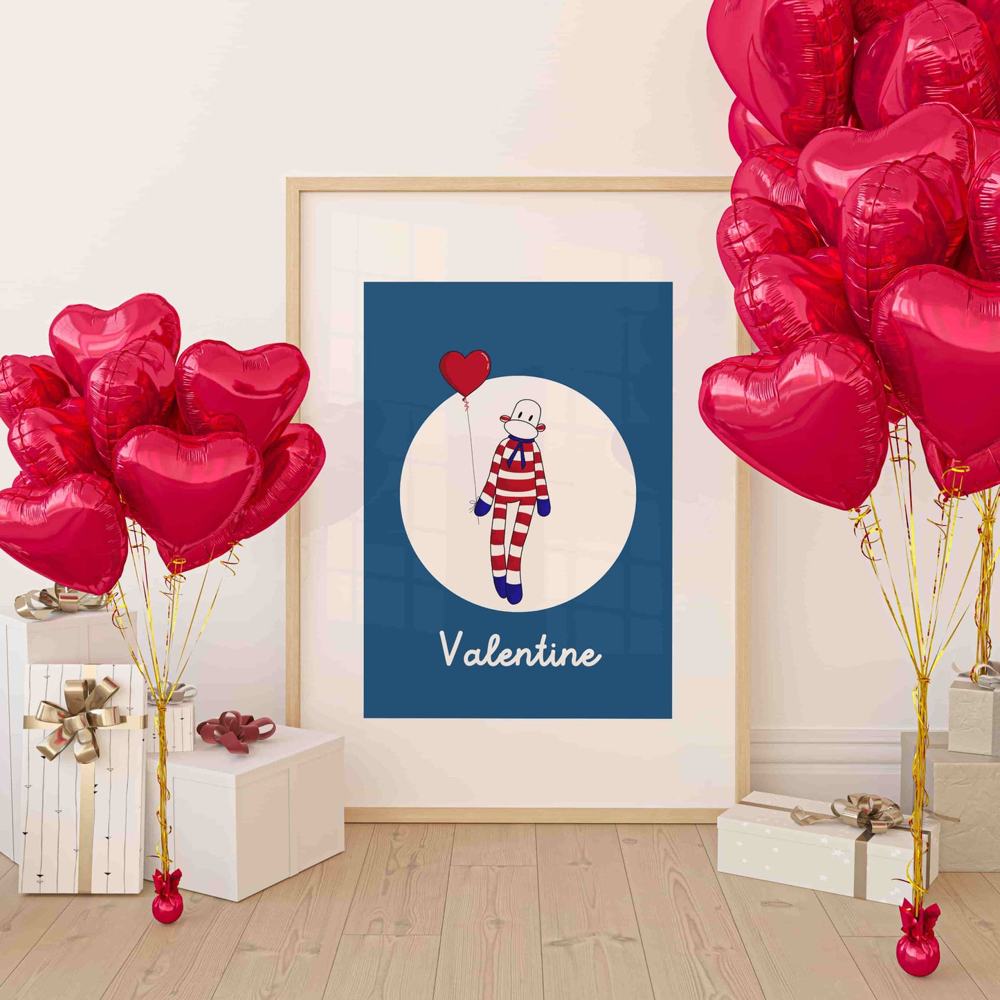 Poster personalizzabile - PALLONCINI BLU