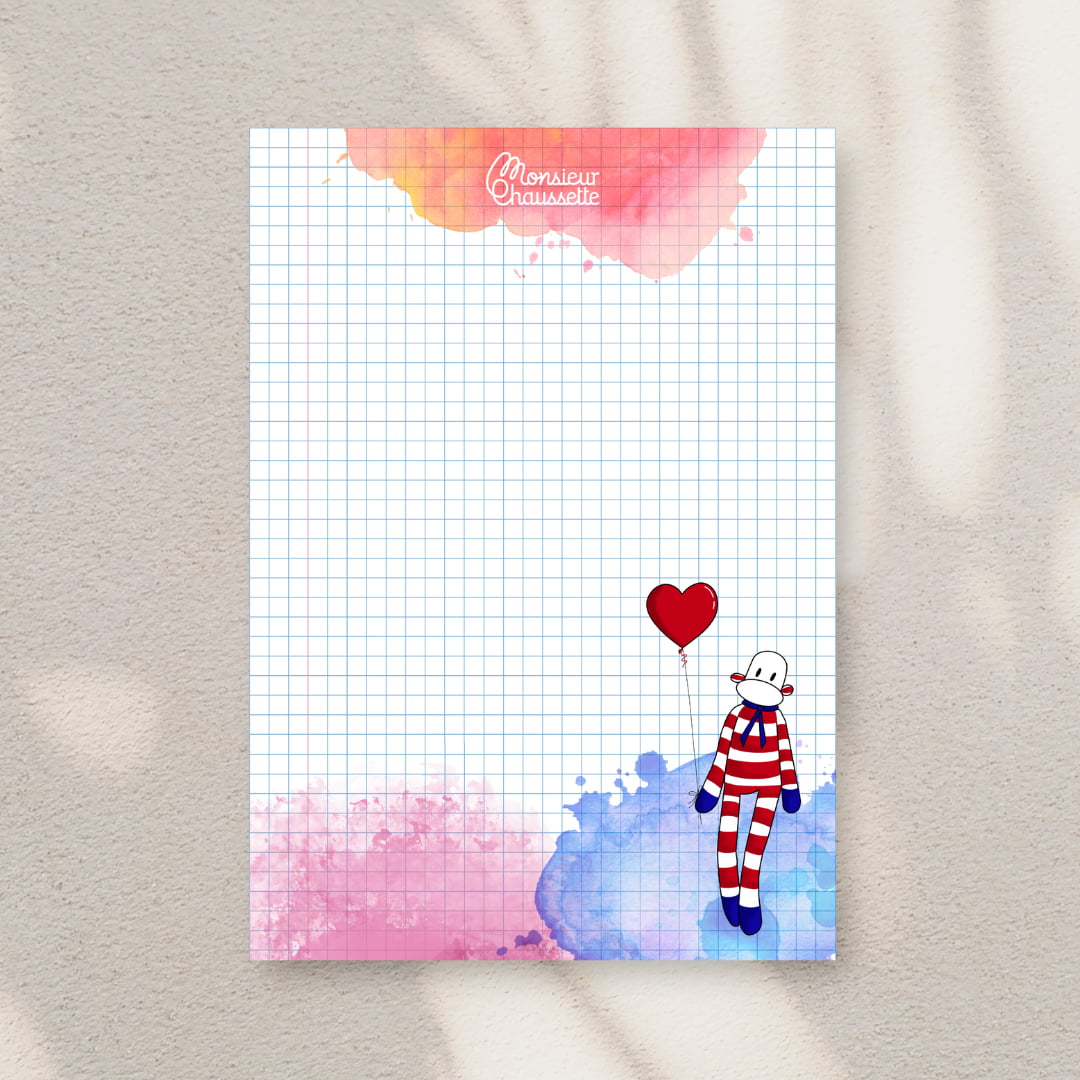 Papier à lettre Monsieur Chaussette "Diddl lovers"