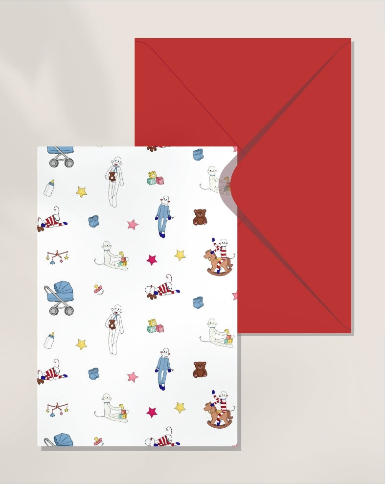 carte enveloppe rouge carte double naissance