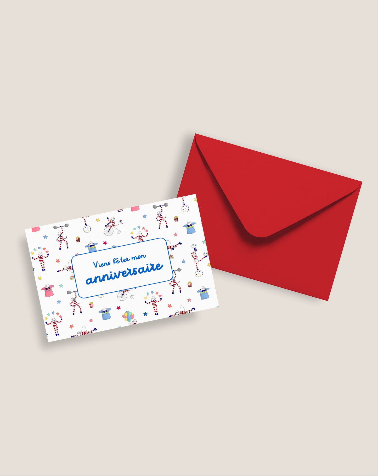 Les cartons d'invitation Anniversaire (lot de 8 cartes et enveloppes)