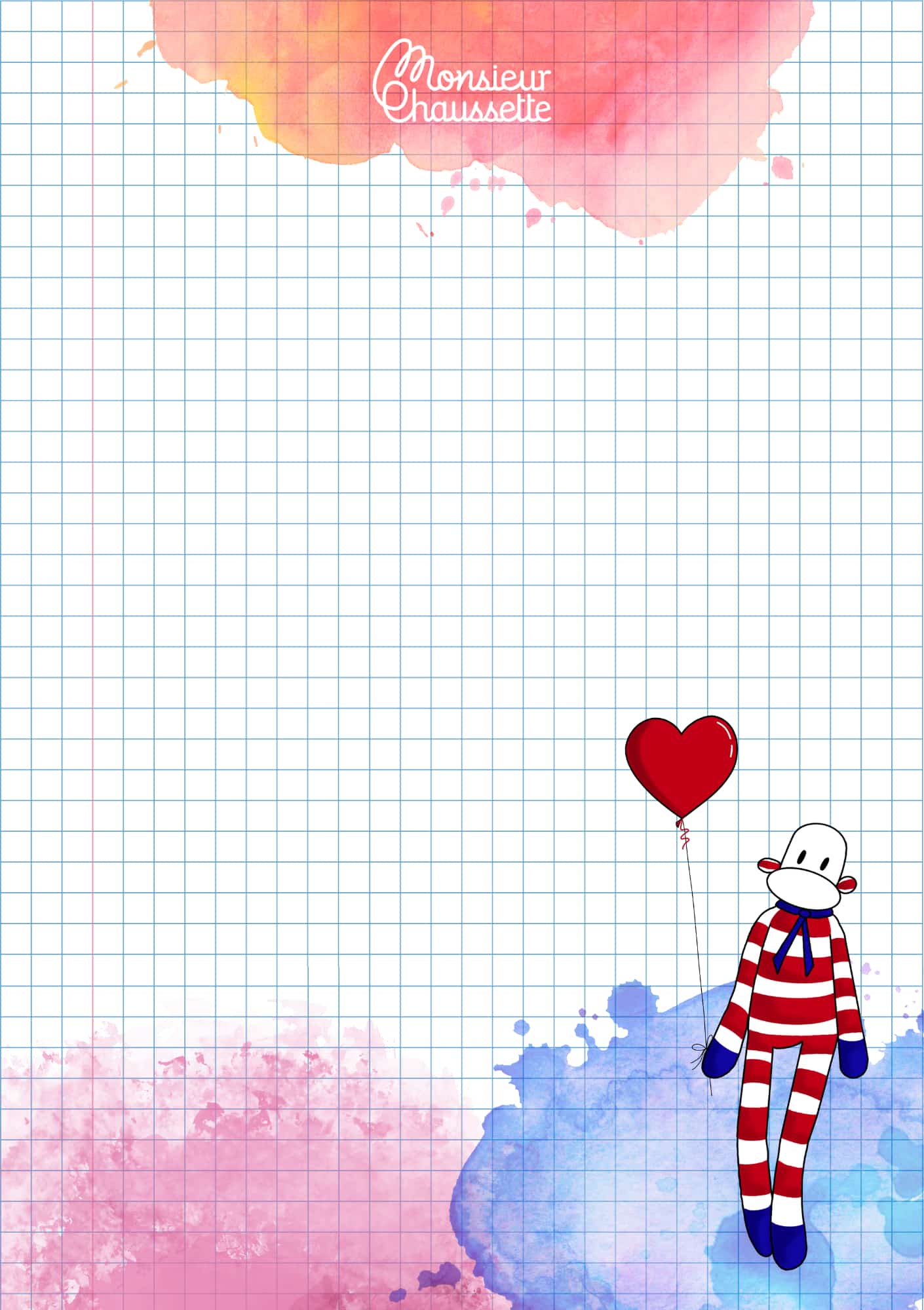 Papier à lettre Monsieur Chaussette "Diddl lovers"