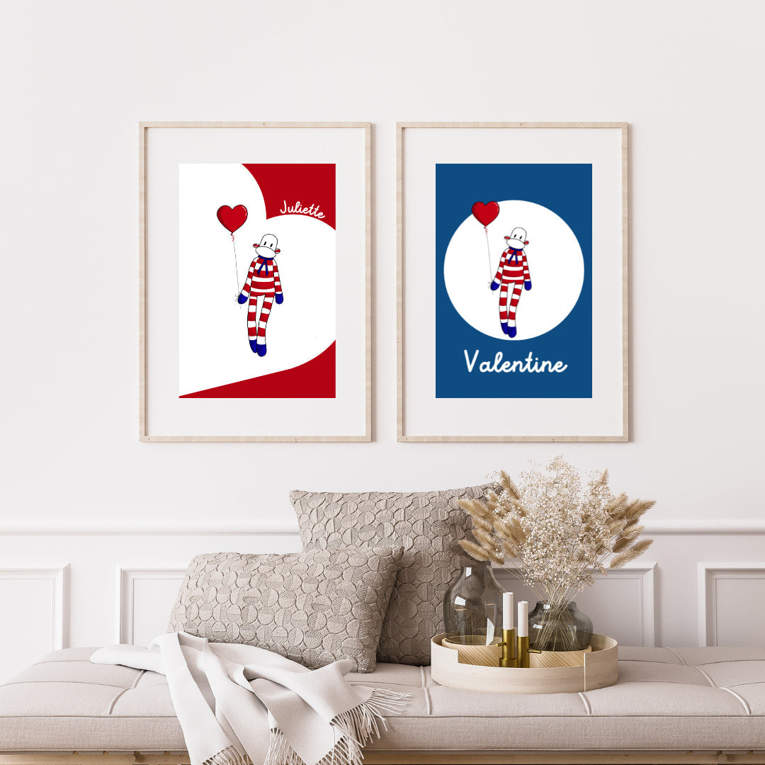Poster personalizzabile - PALLONCINI BLU