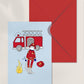 carte doudou en pompier enveloppe rouge
