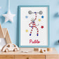 cadre affiche personnalisée homme fort cirque étoiles pablo chambre design bleu scandinave bois cadeau original anniversaire enfant